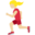 woman running, medium-light skin tone